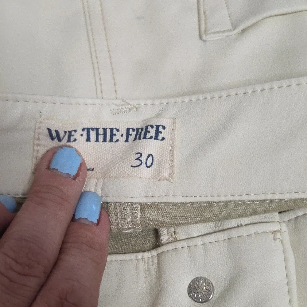 We The Free Cream Mini Skirt with Silver Chain Detail Size 30 In [1958]